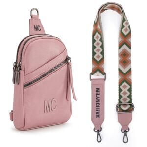 Milan Chiva Montana West Sling Crossbody Bag NEW Pink